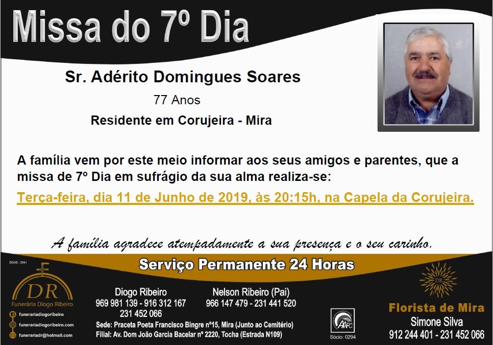 Missa 7º Dia Adérito Domingues Soares
