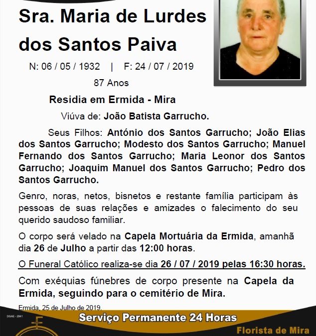 Sra. Maria de Lurdes dos Santos Paiva