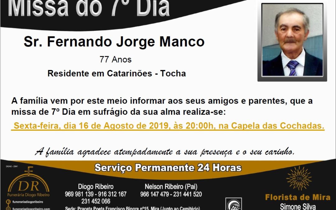 Missa 7º Dia Fernando Jorge Manco
