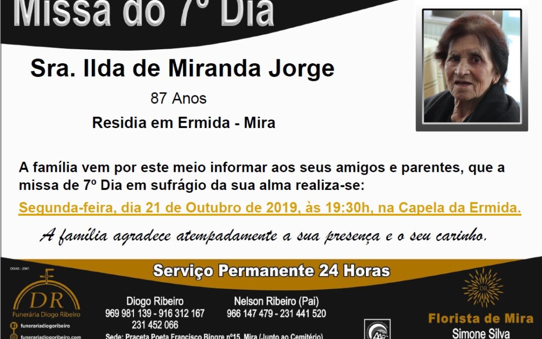 Missa 7º Dia Ilda de Miranda Jorge
