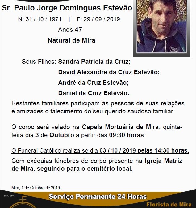 Sr. Paulo Jorge Domingues Estevão