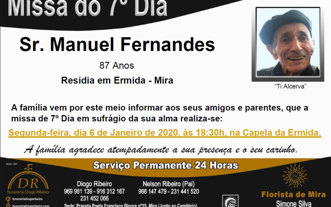 Missa 7º Dia Manuel Fernandes