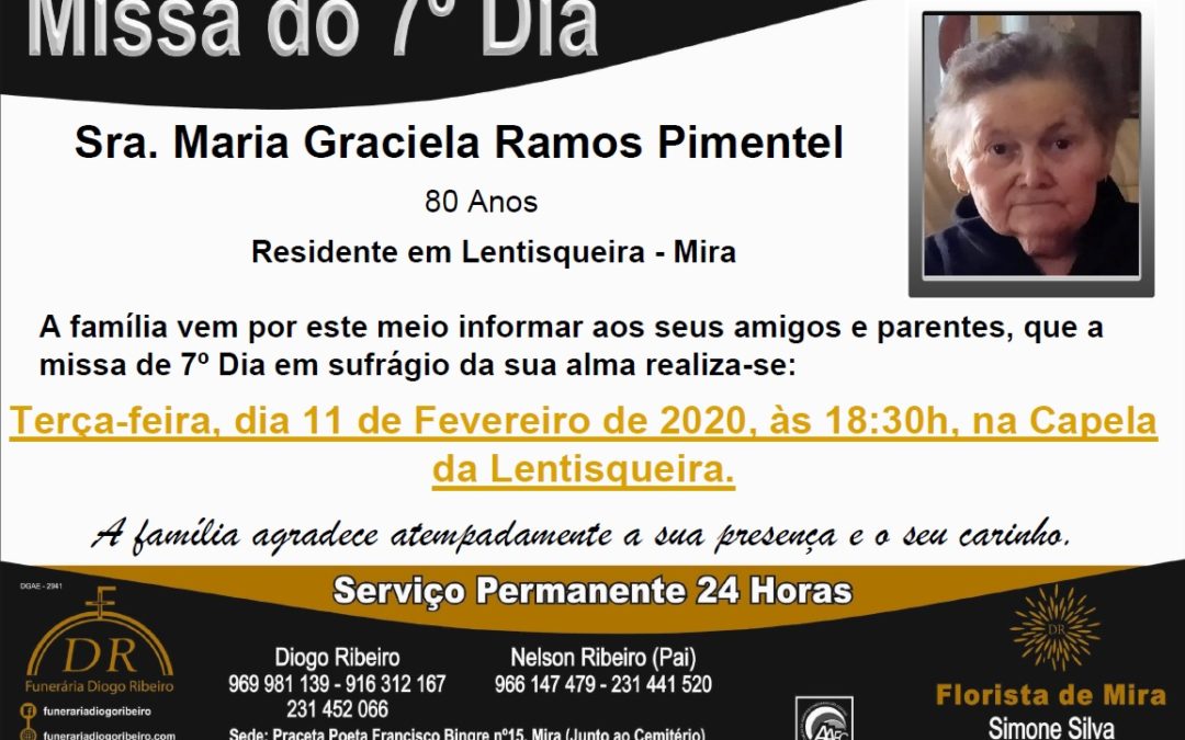 Missa 7º Dia Maria Graciela Ramos Pimentel