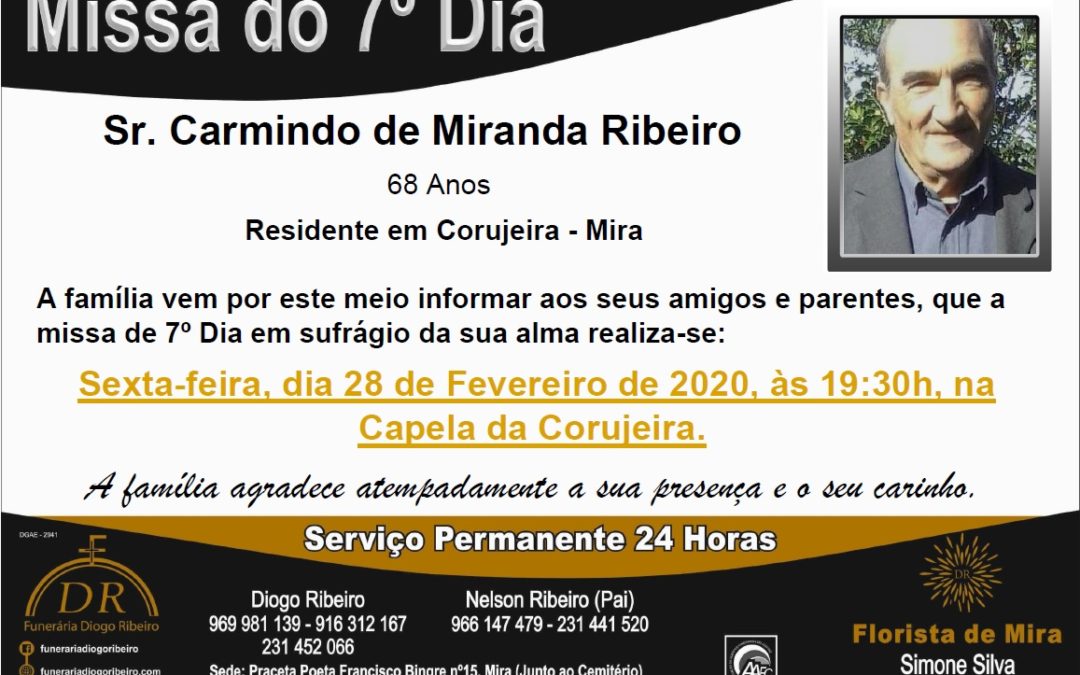 Missa 7º Dia Carmindo de Miranda Ribeiro