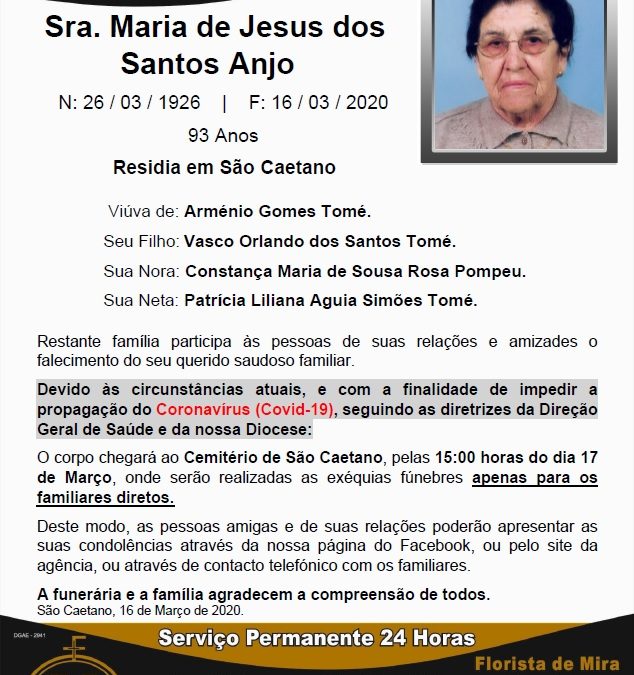 Sra. Maria de Jesus dos Santos Anjo