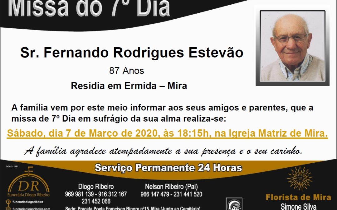 Missa 7º Dia Fernando Rodrigues Estevão
