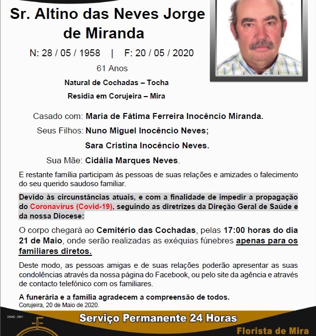 Sr. Altino das Neves Jorge de Miranda