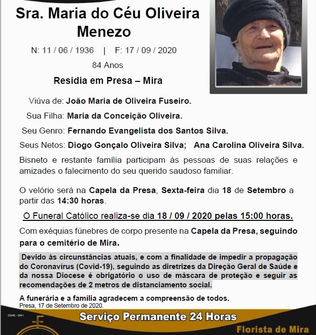 Sra. Maria do Céu Oliveira Menezo