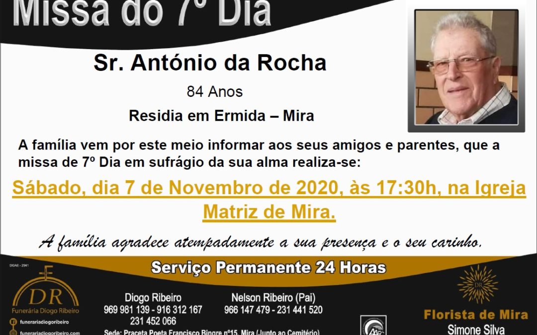 Missa 7º Dia António da Rocha