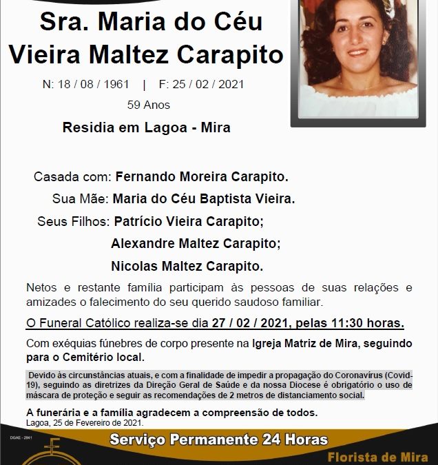 Sra. Maria do Céu Vieira Maltez Carapito