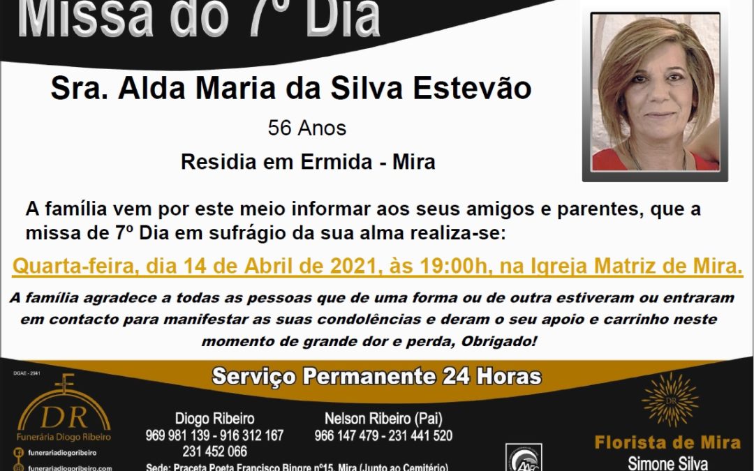 Missa 7º Dia Alda Maria da Silva Estevão