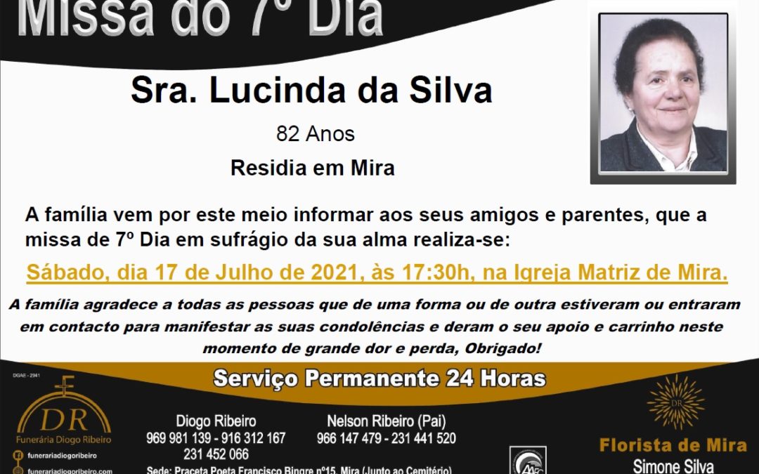 Missa 7º Dia Lucinda da Silva