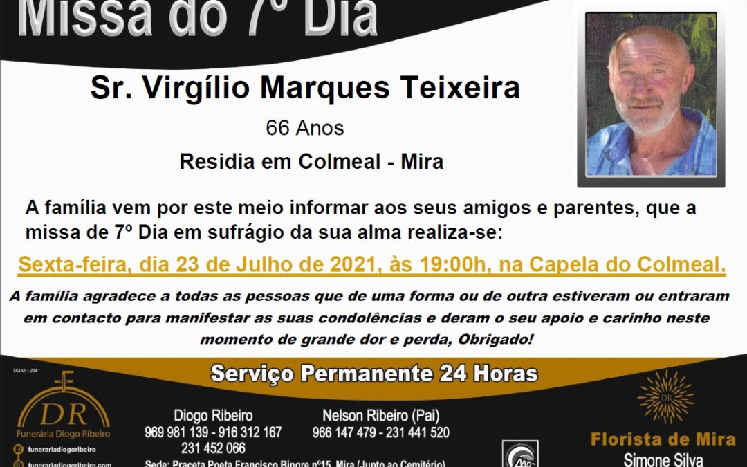Missa 7º Dia Virgílio Marques Teixeira