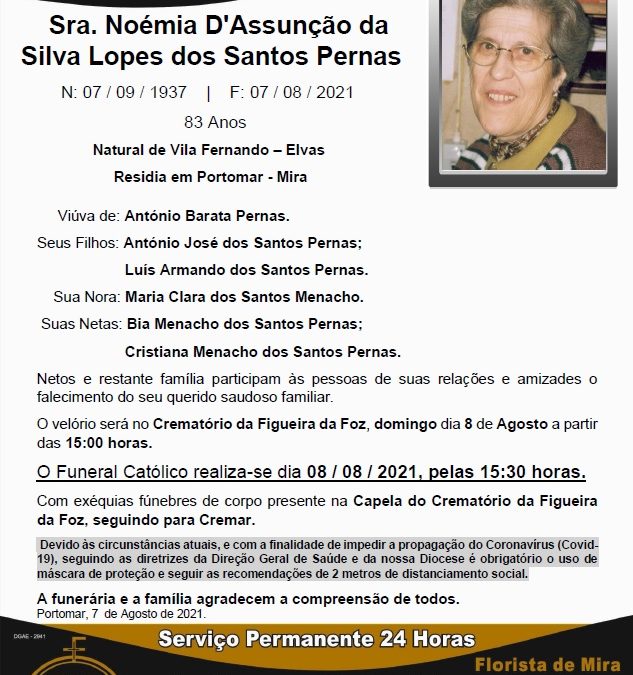 Sra. Noémia D’Assunção da Silva Lopes dos Santos Pernas