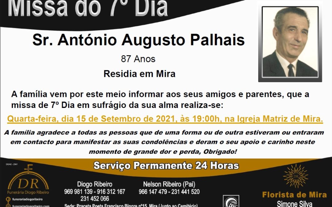 Missa 7º Dia António Augusto Palhais