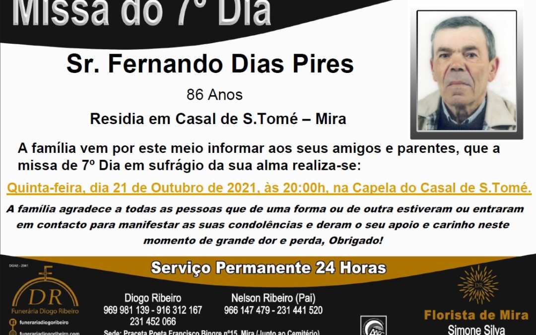 Missa 7º Dia Fernando Dias Pires