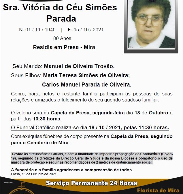 Sra. Vitória do Céu Simões Parada