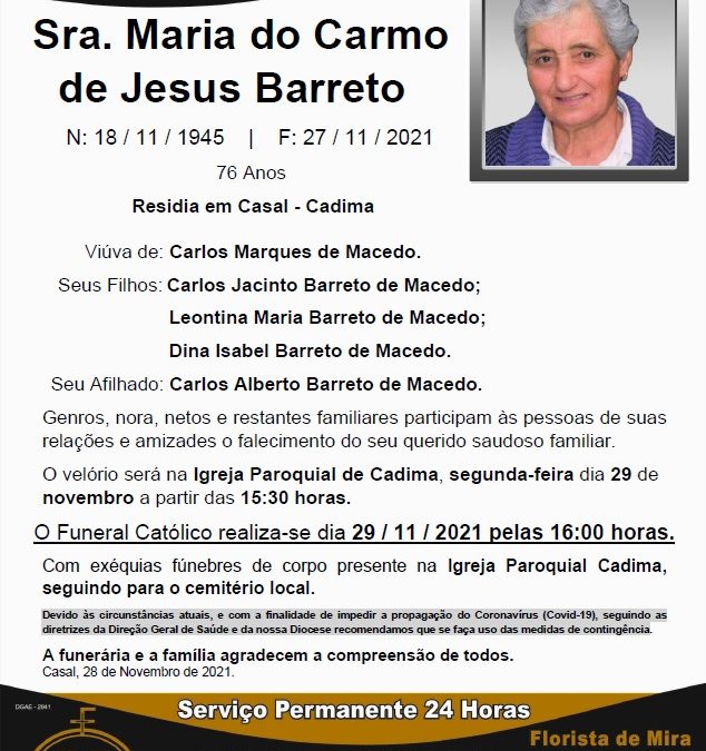 Sra. Maria do Carmo de Jesus Barreto