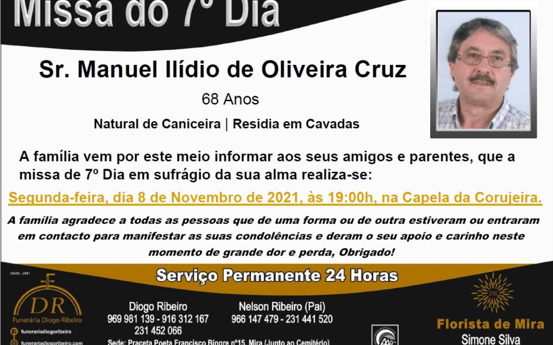 Missa 7º Dia Manuel Ilídio de Oliveira Cruz