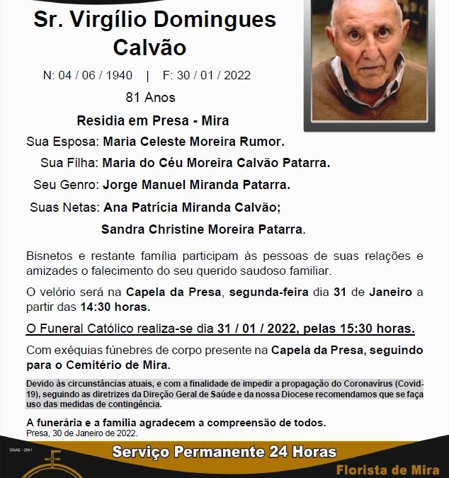 Sr. Virgílio Domingues Calvão