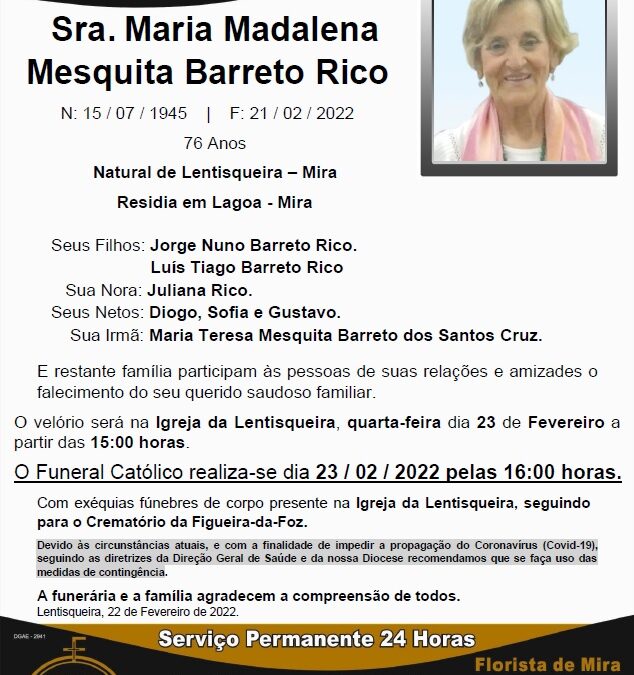 Sra. Maria Madalena Mesquita Barreto Rico