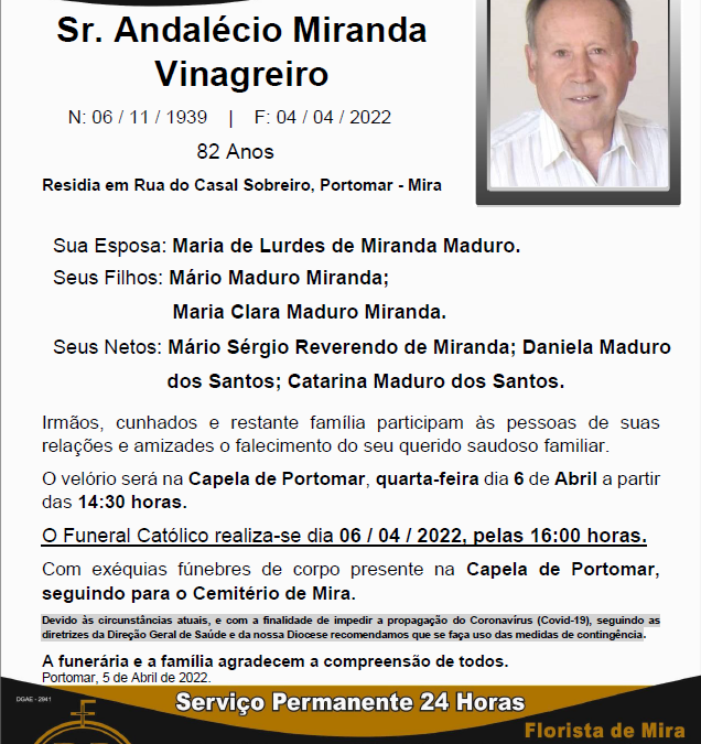 Sr. Andalécio Miranda Vinagreiro
