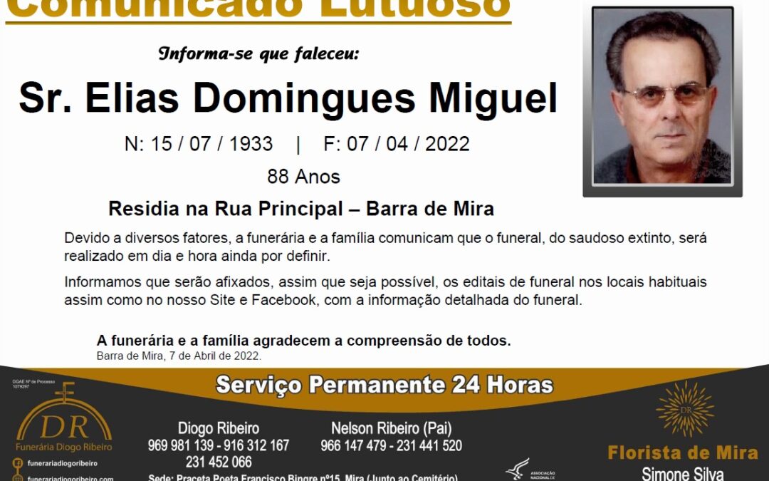Sr. Elias Domingues Miguel