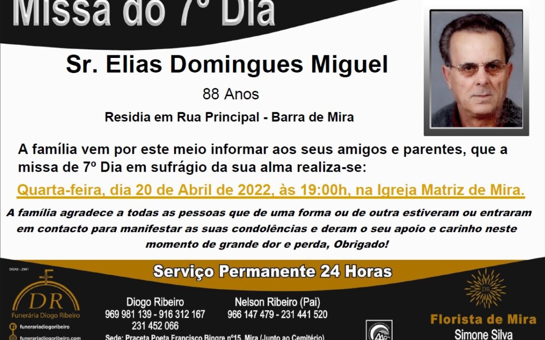 Missa 7º Dia Elias Domingues Miguel
