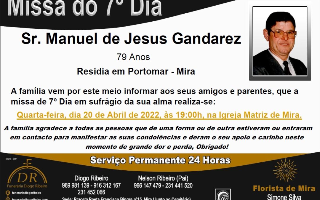 Missa 7º Dia Manuel de Jesus Gandarez