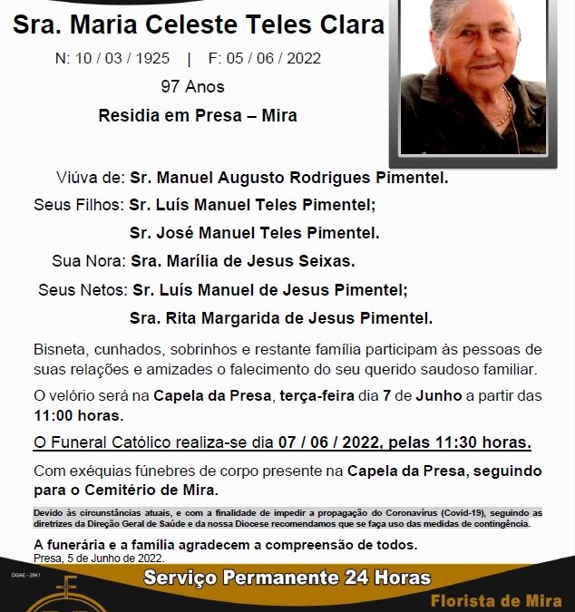 Sra. Maria Celeste Teles Clara