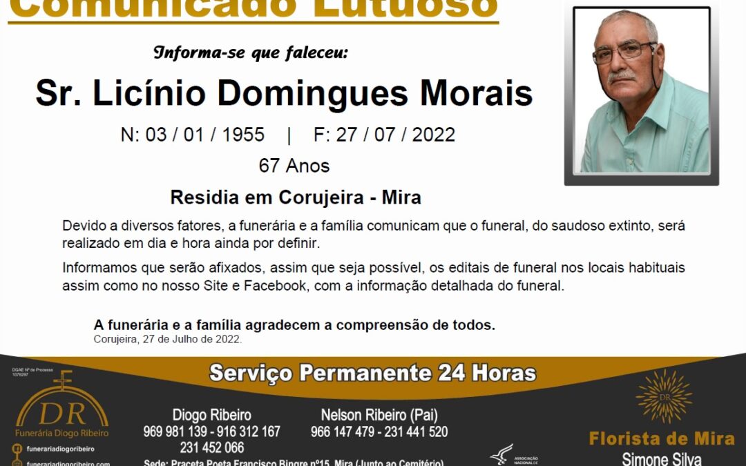 Sr. Licínio Domingues Morais