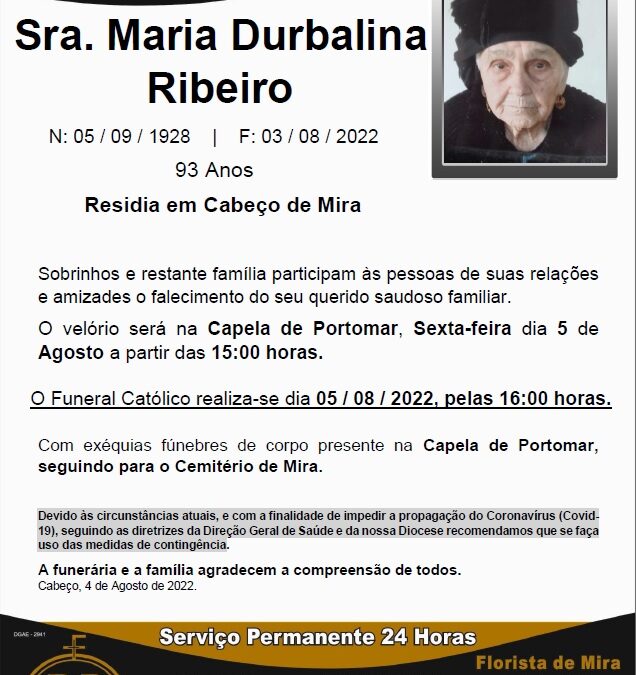 Sra. Maria Durbalina Ribeiro