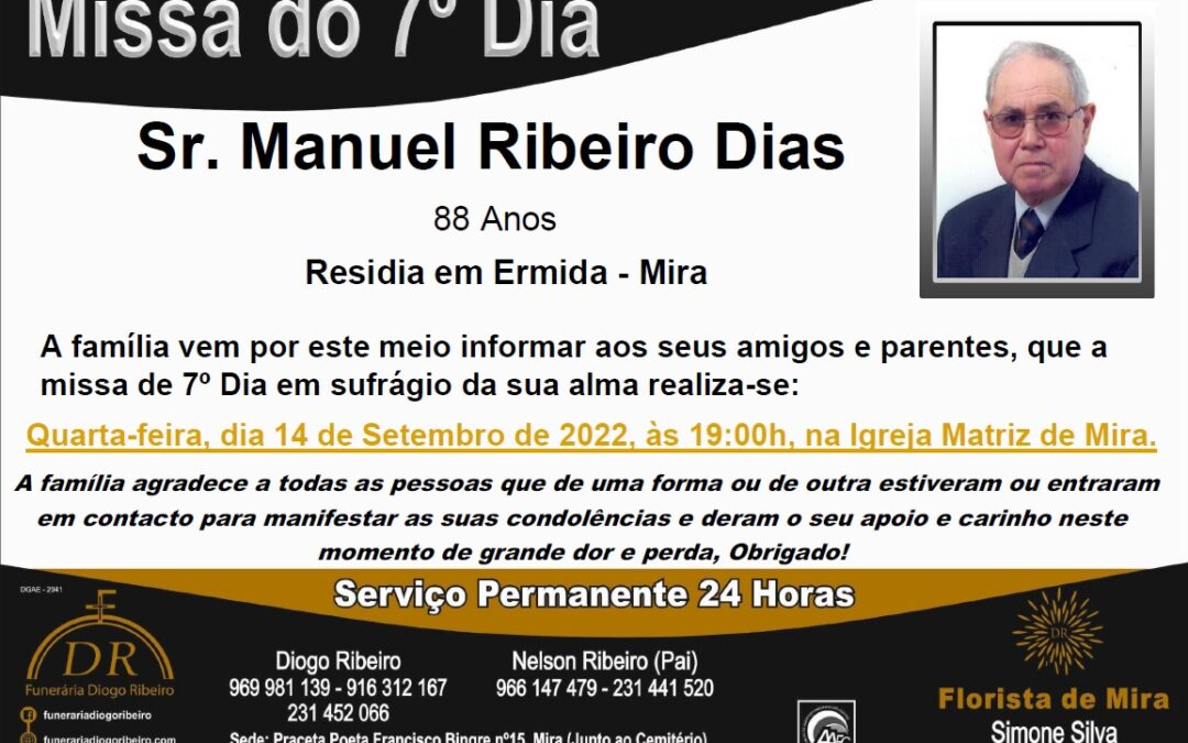 Missa 7º Dia Manuel Ribeiro Dias