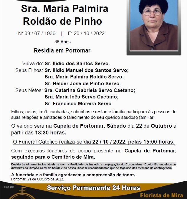 Sra. Maria Palmira Roldão de Pinho