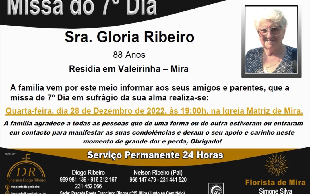 Missa 7º Dia Gloria Ribeiro