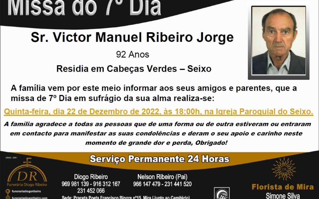 Missa 7º Dia Victor Manuel Ribeiro Jorge