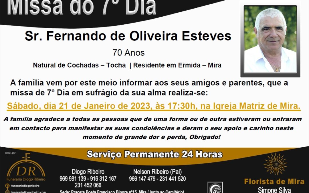 Missa 7º Dia Fernando de Oliveira Esteves