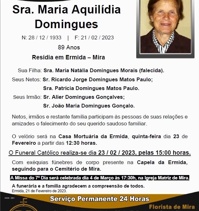 Sra. Maria Aquilídia Domingues