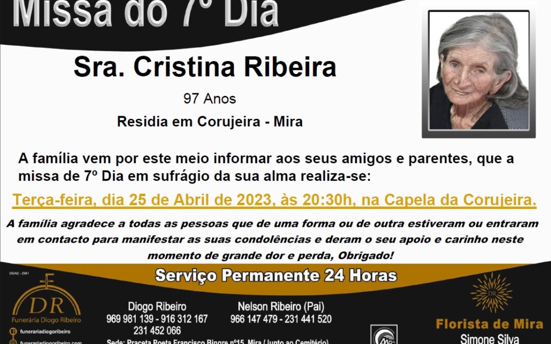Missa 7º Dia Cristina Ribeira