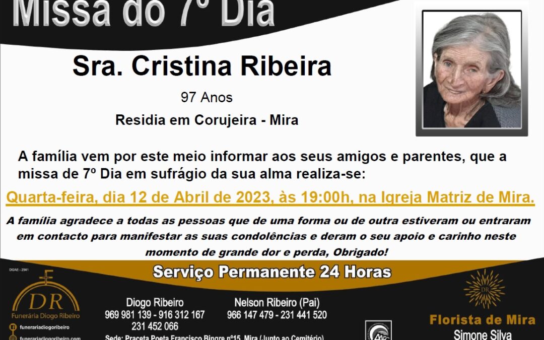 Missa 7º Dia Cristina Ribeira