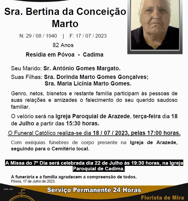 Sra. Bertina da Conceição Marto