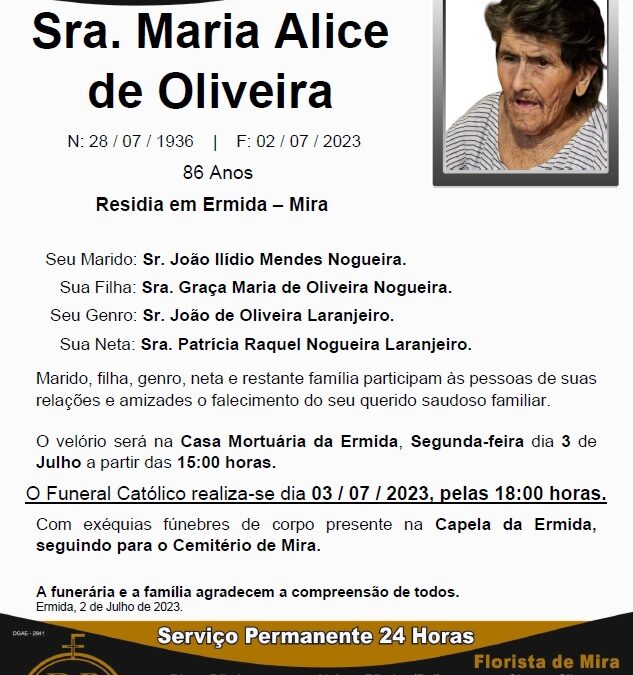Sra. Maria Alice de Oliveira