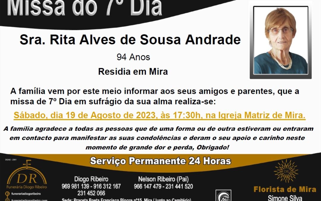 Missa 7º Dia Rita Alves de Sousa Andrade