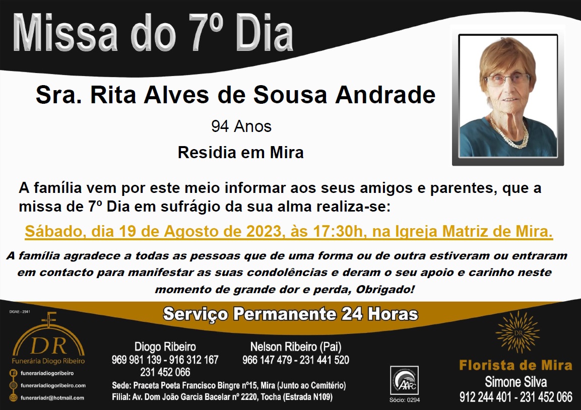 Missa 7º Dia Rita Alves de Sousa Andrade