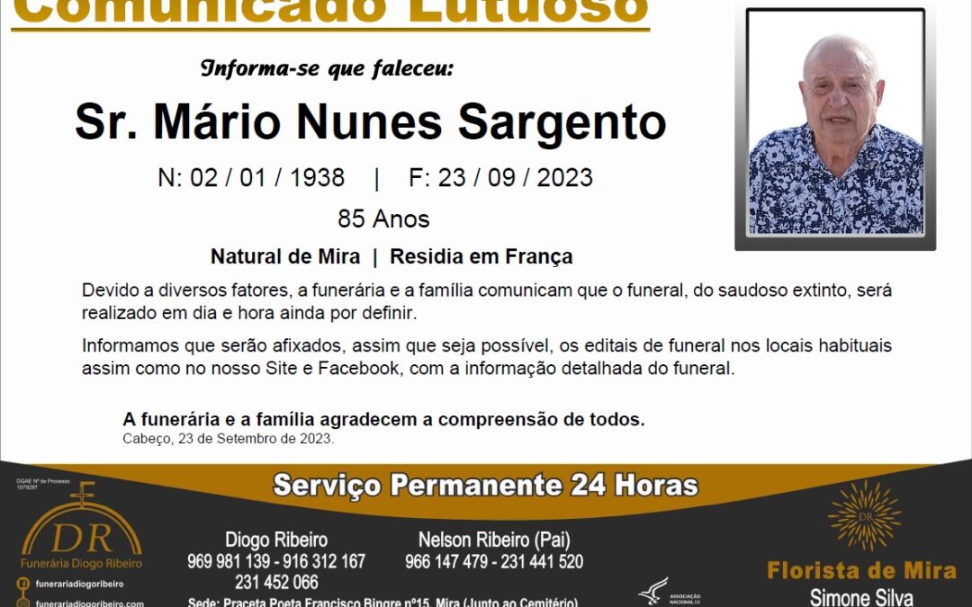 Sr. Mário Nunes Sargento