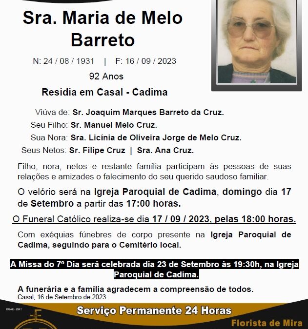 Sra. Maria de Melo Barreto