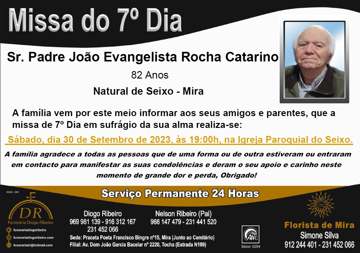 Missa 7º Dia Padre João Evangelista Rocha Catarino