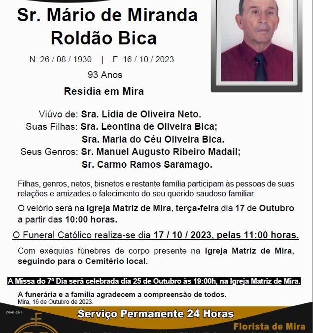 Sr. Mário de Miranda Roldão Bica