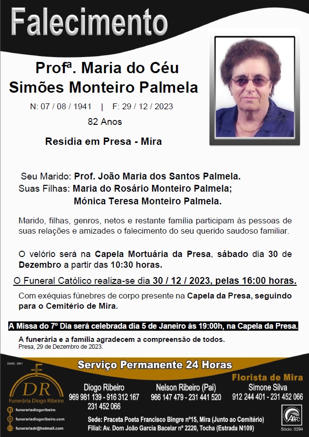 Sra. Profª. Maria do Céu Simões Monteiro Palmela