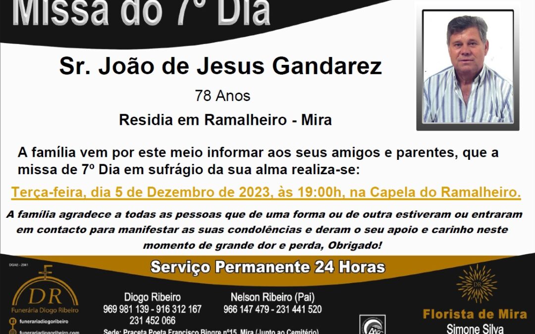 Missa 7º Dia João de Jesus Gandarez